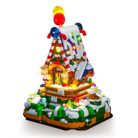 FUNWHOLE F9009 9009 non  NHÀ KẸO bộ đồ chơi xếp lắp ráp ghép mô hình Christmas Giáng Sinh 986 khối