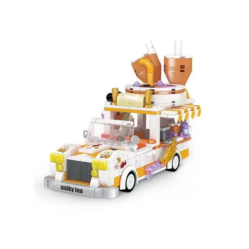 ZHEGAO 00309 non Lego XE BÁN TRÀ SỮA bộ đồ chơi xếp lắp ráp ghép mô hình Creator MILK TEA CAR Sáng Tạo 364 khối