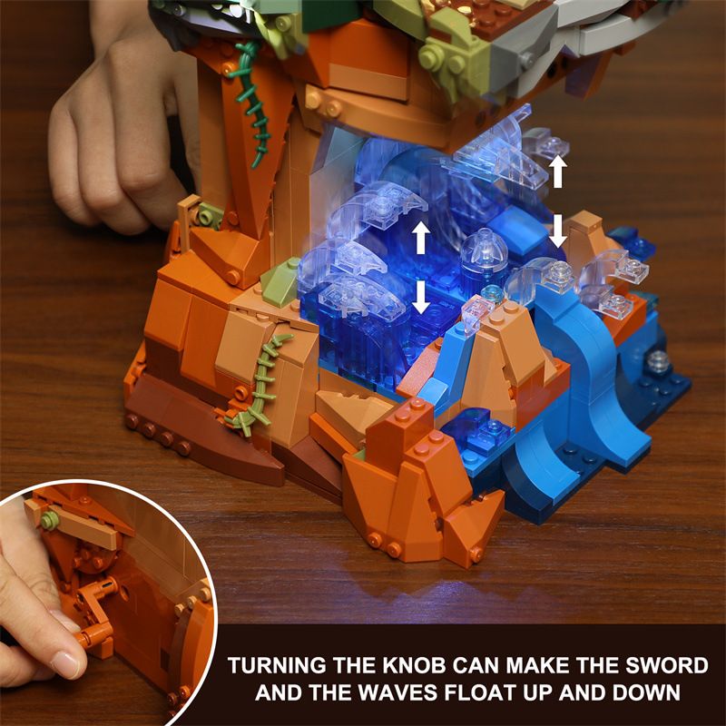 FUNWHOLE F9005 9005 non  LÂU ĐÀI VÁCH ĐÁ bộ đồ chơi xếp lắp ráp ghép mô hình Medieval Castle CASTLE ON THE CLIFF Chiến Tranh Trung Cổ 1044 khối