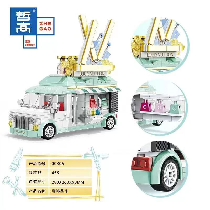 ZHEGAO 00306 non  XE SANG bộ đồ chơi xếp lắp ráp ghép mô hình Creator LUXURY CAR LOUS VUTTION Sáng Tạo 458 khối
