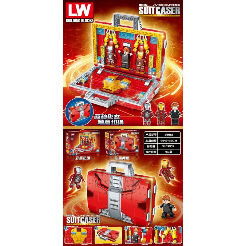 LW 2092 non  VALI NGƯỜI SẮT bộ đồ chơi xếp lắp ráp ghép mô hình Marvel Super Heroes Siêu Anh Hùng Marvel 516 khối LW 2092 non  VALI NGƯỜI SẮT bộ đồ chơi xếp lắp ráp ghép mô hình Marvel Super Heroes Siêu Anh Hùng Marvel 516 khối