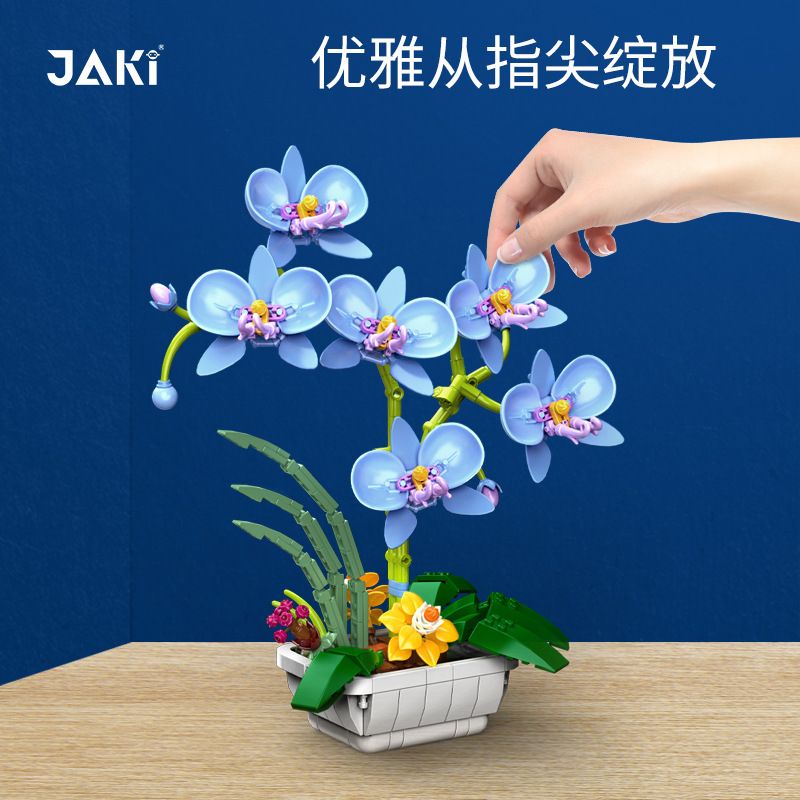 JAKI JK2901 2901 JK29011 29011 JK29012 29012 non  CHẬU LAN HỒ ĐIỆP bộ đồ chơi xếp lắp ráp ghép mô hình Flowers PLANTE Hoa