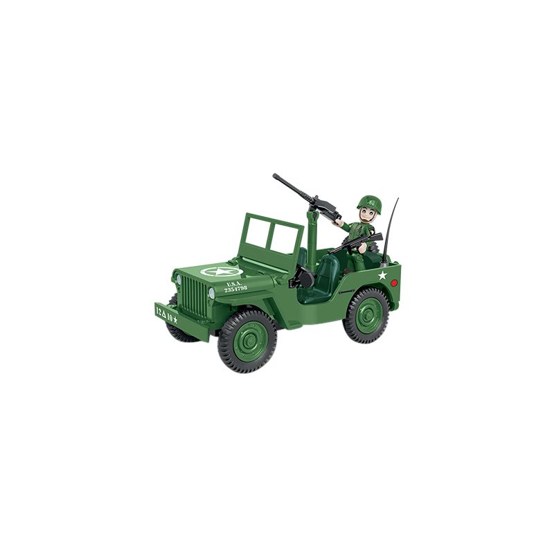 COBI CHARACTER BUILDING 2399 non Lego XE JEEP WILLYS MB bộ đồ chơi xếp lắp ráp ghép mô hình Military Army Quân Sự Bộ Đội 91 khối