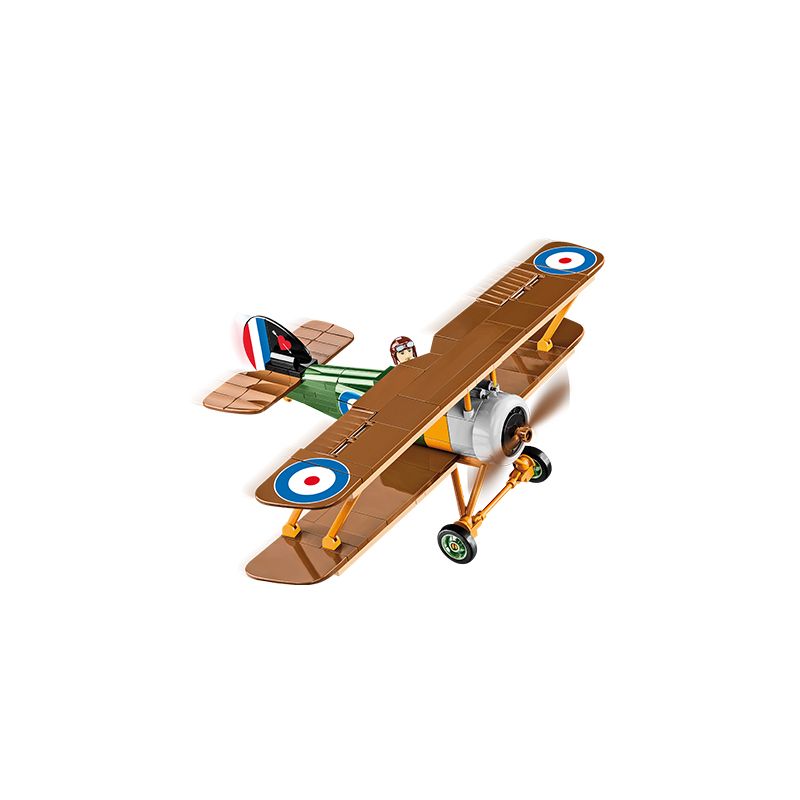 COBI CHARACTER BUILDING 2987 non Lego MÁY BAY CHIẾN ĐẤU LẠC ĐÀ SOPWITH tỷ lệ 1:32 bộ đồ chơi xếp lắp ráp ghép mô hình Military Army SOPWITH CAMEL F.1 Quân Sự Bộ Đội 176 khối