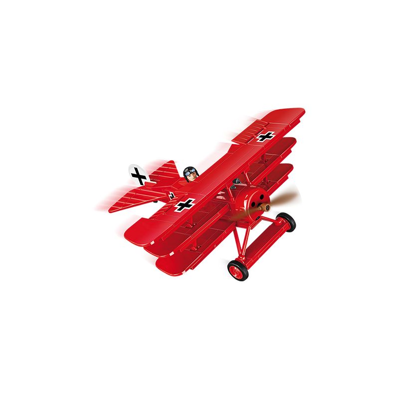 COBI CHARACTER BUILDING 2986 non Lego MÁY BAY CHIẾN ĐẤU TẦNG CÁNH RED BARON FOKKER tỷ lệ 1:32 bộ đồ chơi xếp lắp ráp ghép mô hình Military Army FOKKER DR.1 RED BARON Quân Sự Bộ Đội 174 khối