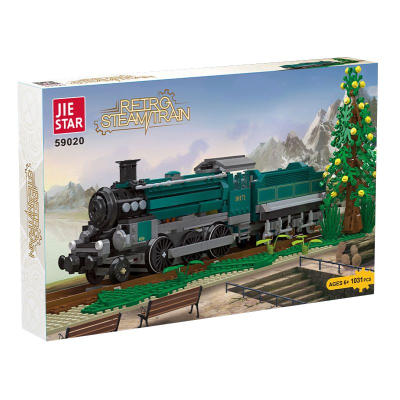 JIESTAR 59020 non  ĐẦU MÁY DORIS bộ đồ chơi xếp lắp ráp ghép mô hình Creator Expert RETRO STEAM TRAIN Chuyên Gia Sáng Tạo 1031 khối
