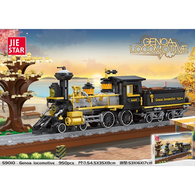 JIESTAR 59010 non  ĐẦU MÁY GENOA 4-4-0 bộ đồ chơi xếp lắp ráp ghép mô hình Creator Expert GENOA LOCOMOTIVE Chuyên Gia Sáng Tạo 950 khối