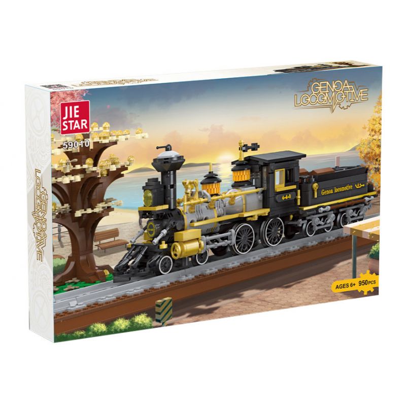 JIESTAR 59010 non  ĐẦU MÁY GENOA 4-4-0 bộ đồ chơi xếp lắp ráp ghép mô hình Creator Expert GENOA LOCOMOTIVE Chuyên Gia Sáng Tạo 950 khối