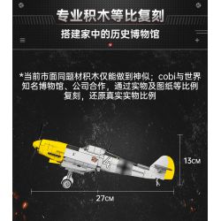 COBI CHARACTER BUILDING 5727 non  MÁY BAY CHIẾN ĐẤU MESSERSCHMITT BF109E3 tỷ lệ 1:32 bộ đồ chơi xếp lắp ráp ghép mô hình Military Army MESSERSCHMITT BF 109 E-3 Quân Sự Bộ Đội 333 khối