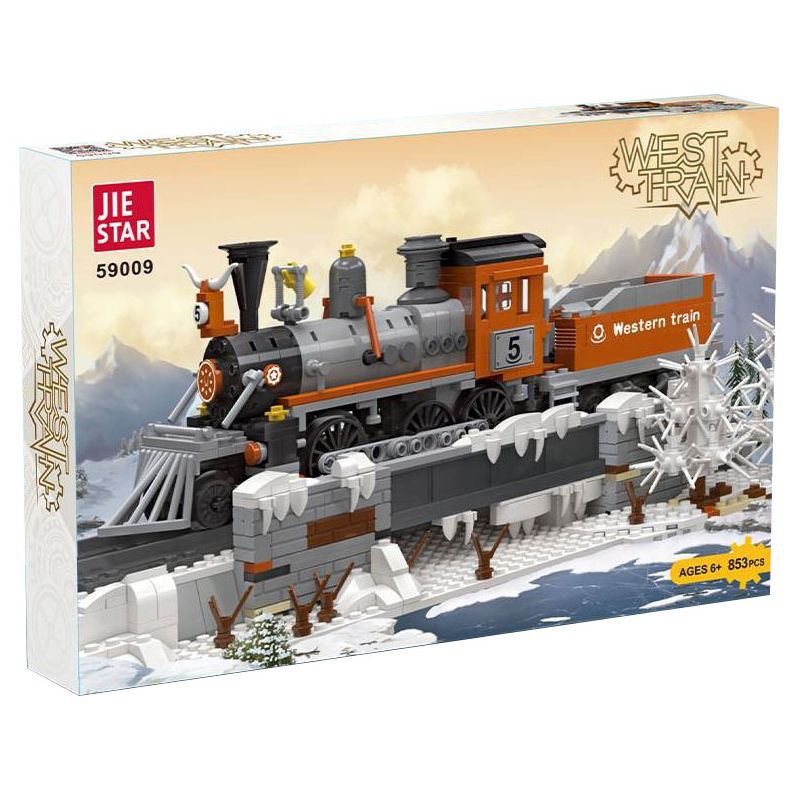 JIESTAR 59009 non  TÀU PHÍA TÂY bộ đồ chơi xếp lắp ráp ghép mô hình Creator Expert WEST TRAIN Chuyên Gia Sáng Tạo 853 khối