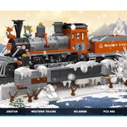 JIESTAR 59009 non  TÀU PHÍA TÂY bộ đồ chơi xếp lắp ráp ghép mô hình Creator Expert WEST TRAIN Chuyên Gia Sáng Tạo 853 khối