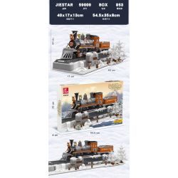 JIESTAR 59009 non  TÀU PHÍA TÂY bộ đồ chơi xếp lắp ráp ghép mô hình Creator Expert WEST TRAIN Chuyên Gia Sáng Tạo 853 khối