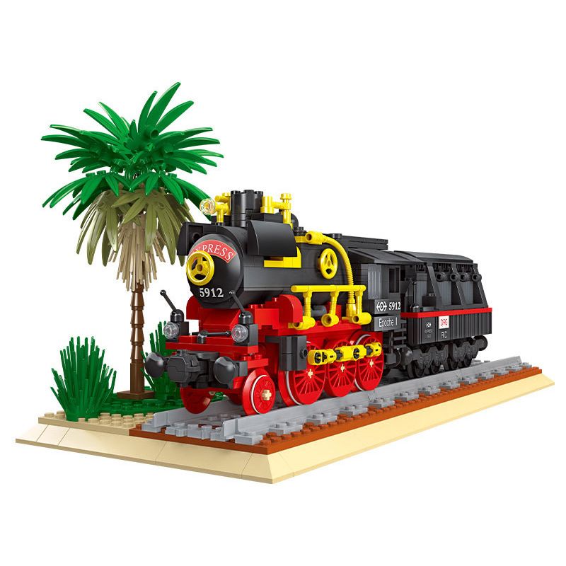 JIESTAR 59008 non Lego TÀU CHẠY BẰNG HƠI NƯỚC bộ đồ chơi xếp lắp ráp ghép mô hình Creator Expert STEAM LOCOMOTIVE Chuyên Gia Sáng Tạo 676 khối