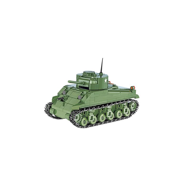 COBI CHARACTER BUILDING 2715 non Lego XE TĂNG SHERMAN M4A1 tỷ lệ 1:48 bộ đồ chơi xếp lắp ráp ghép mô hình Military Army Quân Sự Bộ Đội 312 khối