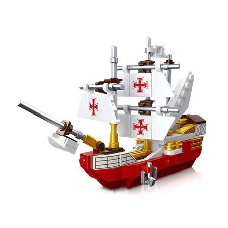JIESTAR 36204 non  TÀU THU NHỎ SANTA MARIA bộ đồ chơi xếp lắp ráp ghép mô hình 158 khối