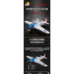 COBI CHARACTER BUILDING 5719 non  MÁY BAY CHIẾN ĐẤU MUSTANG P51D CỦA MỸ tỷ lệ 1:32 bộ đồ chơi xếp lắp ráp ghép mô hình Military Army P-51D MUSTANG Quân Sự Bộ Đội 304 khối