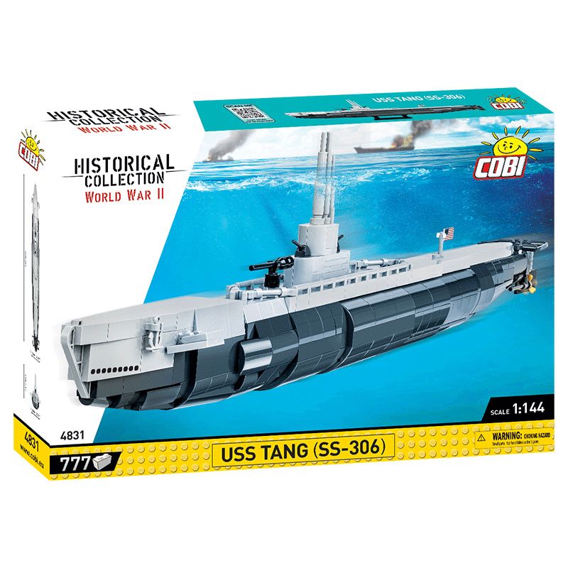 COBI CHARACTER BUILDING 4831 non Lego TÀU NGẦM USS TANG CỦA MỸ tỷ lệ 1:144 bộ đồ chơi xếp lắp ráp ghép mô hình Military Army USS TANG(SS-306) Quân Sự Bộ Đội 777 khối