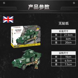 COBI CHARACTER BUILDING 2988 non  XE BỌC THÉP ROLLS ROYCE tỷ lệ 1:35 bộ đồ chơi xếp lắp ráp ghép mô hình Military Army ROLLS ROYCE ARMOURED CAR Quân Sự Bộ Đội 267 khối