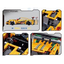 ZHEGAO QL1247 1247 non  XE THỂ THAO CORVETTE C7 LÙI bộ đồ chơi xếp lắp ráp ghép mô hình  Kỹ Thuật Công Nghệ Cao Mô Hình Phương Tiện 617 khối