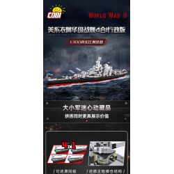 COBI CHARACTER BUILDING 4836 non  PHIÊN BẢN HÀNH CHÍNH THIẾT GIÁP HẠM MISSOURI LỚP IOWA tỷ lệ 1:300 bộ đồ chơi xếp lắp ráp ghép mô hình Military Army IOWA-CLASS BATTLESHIP Quân Sự Bộ Đội 2685 khối