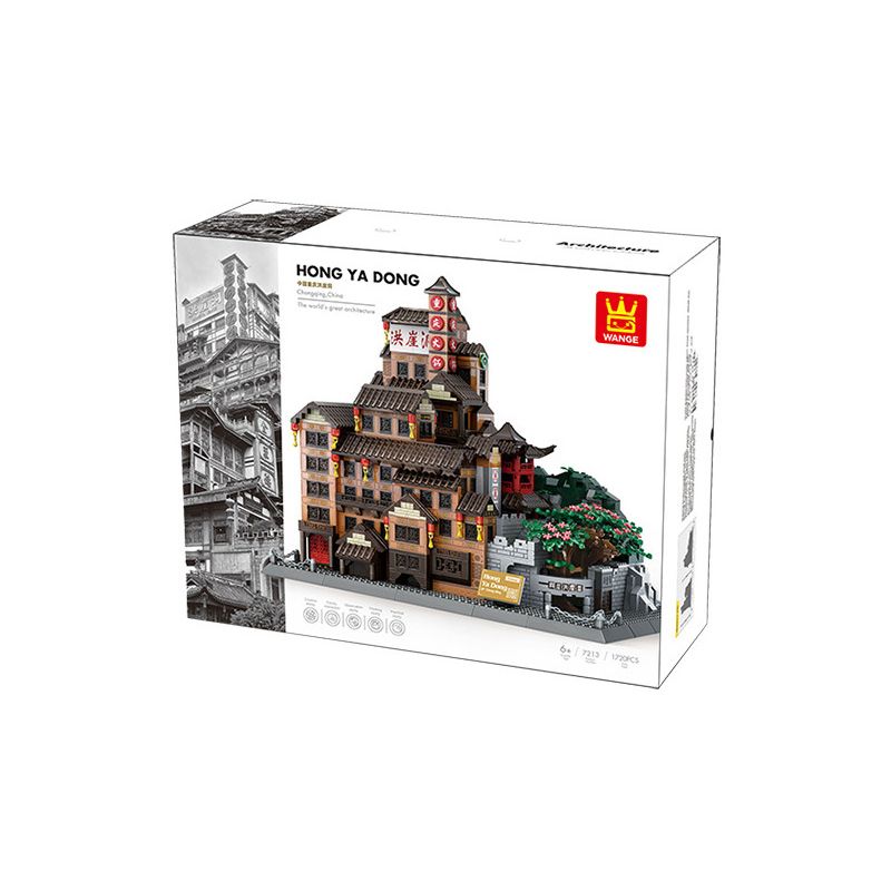 WANGE 7213 non  TÒA NHÀ LỚN TRÙNG KHÁNH HONGYADONG bộ đồ chơi xếp lắp ráp ghép mô hình Buildings 1720 khối