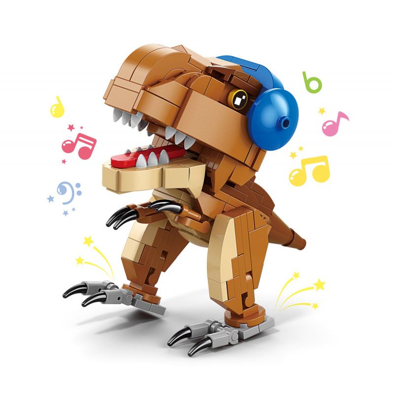 ACHKO 20037 non Lego HOÀNG TỬ BÉ DJ bộ đồ chơi xếp lắp ráp ghép mô hình DINOSAUR MUSICIAN 196 khối