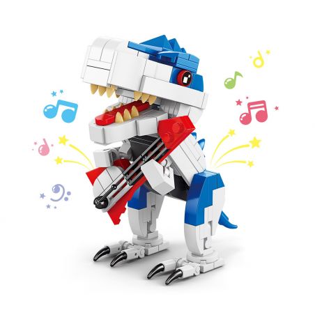 ACHKO 20035 non  NHẠC SĨ TÂM HỒN bộ đồ chơi xếp lắp ráp ghép mô hình DINOSAUR VIOLINIST 198 khối
