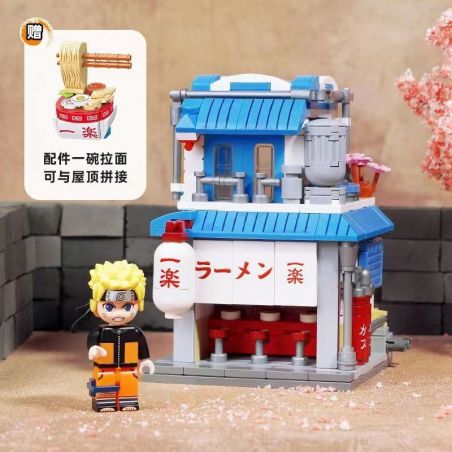 KEEPPLEY K20515 20515 non  ICHIRAKU RAMEN STREET VIEW CỦA KONOHA HIDDEN VILLAGE ??? HỎA QUỐC bộ đồ chơi xếp lắp ráp ghép mô hình