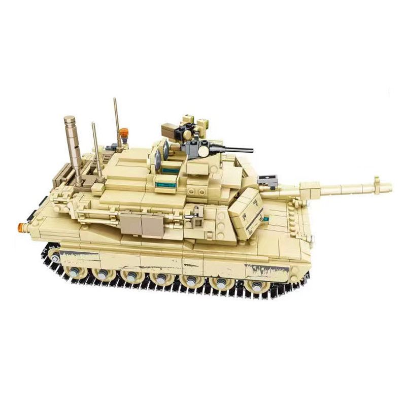 FAIR 8037 non Lego XE TĂNG CHIẾN ĐẤU CHỦ LỰC M1A1 bộ đồ chơi xếp lắp ráp ghép mô hình Military Army Quân Sự Bộ Đội 1235 khối