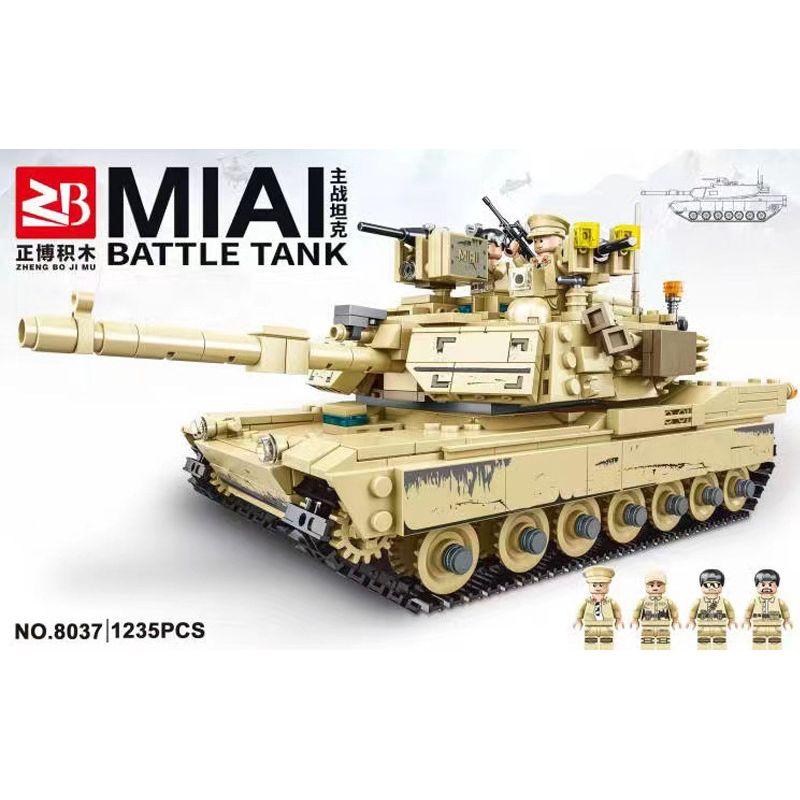 FAIR 8037 non  XE TĂNG CHIẾN ĐẤU CHỦ LỰC M1A1 bộ đồ chơi xếp lắp ráp ghép mô hình Military Army Quân Sự Bộ Đội 1235 khối