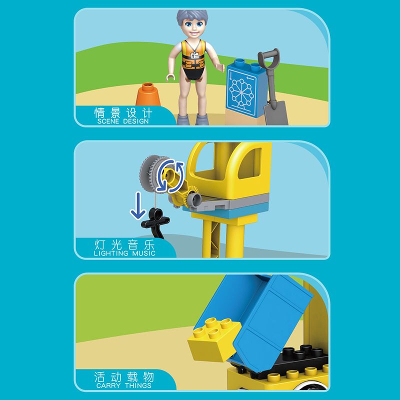 MouldKing 53003 Mould King 53003 non  XE KỸ THUẬT QUÁN TÍNH bộ đồ chơi xếp lắp ráp ghép mô hình Pre-School ENGINEERING VEHICLE Mẫu Giáo