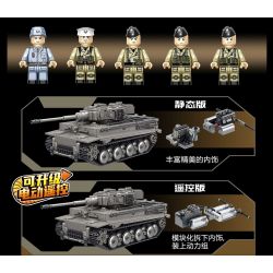 PanlosBrick 632015 Panlos Brick 632015 non  XE TĂNG HẠNG NẶNG HỔ bộ đồ chơi xếp lắp ráp ghép mô hình Military Army TIGER Quân Sự Bộ Đội 1776 khối