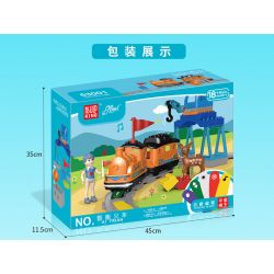 MouldKing 53001 Mould King 53001 non  TÀU THÔNG MINH MÀU CAM bộ đồ chơi xếp lắp ráp ghép mô hình Pre-School AI TRIAN Mẫu Giáo