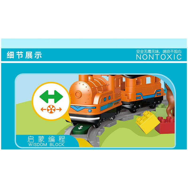 MouldKing 53001 Mould King 53001 non  TÀU THÔNG MINH MÀU CAM bộ đồ chơi xếp lắp ráp ghép mô hình Pre-School AI TRIAN Mẫu Giáo