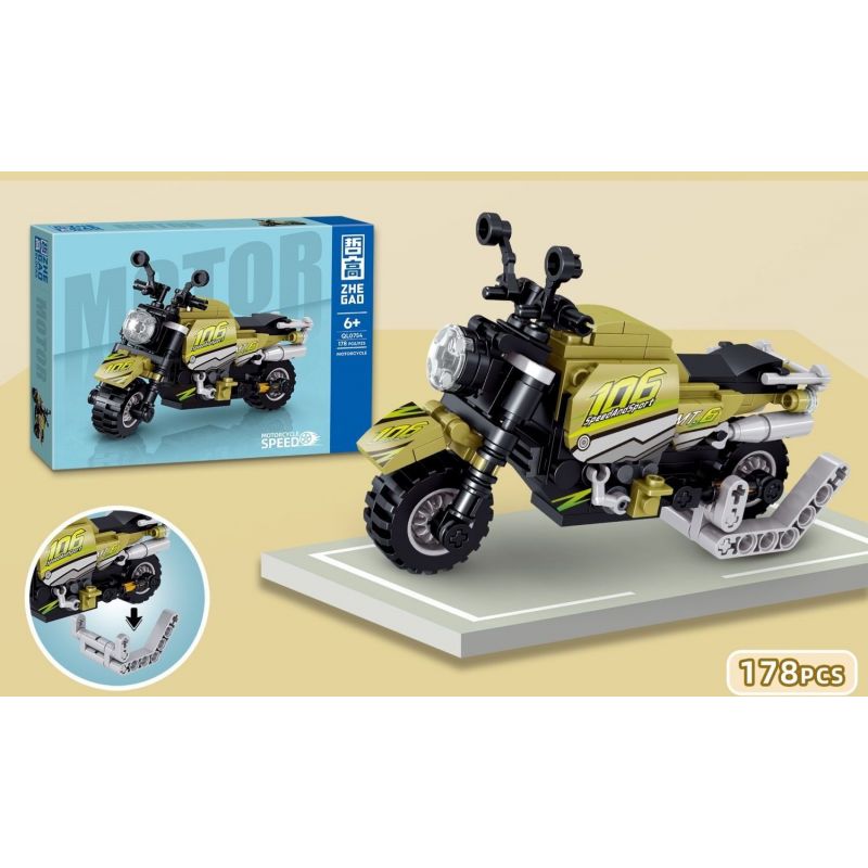 ZHEGAO QL0754 0754 non  4 XE MÁY bộ đồ chơi xếp lắp ráp ghép mô hình Motorcycle Motorbike Xe Hai Bánh 722 khối