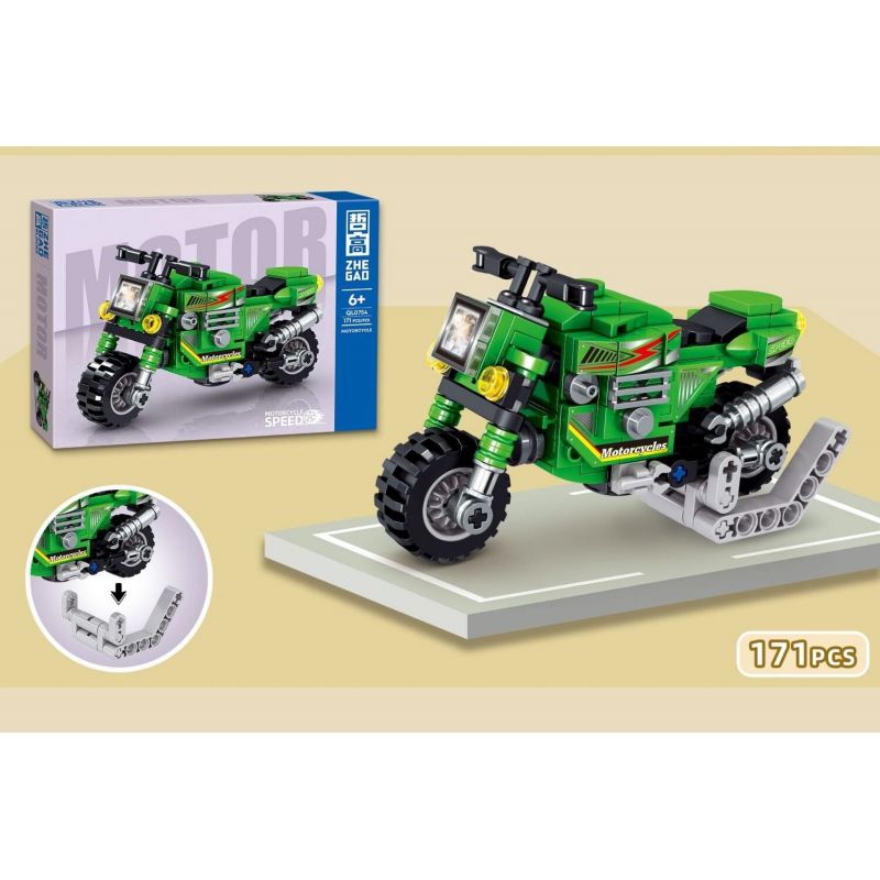 ZHEGAO QL0754 0754 non  4 XE MÁY bộ đồ chơi xếp lắp ráp ghép mô hình Motorcycle Motorbike Xe Hai Bánh 722 khối