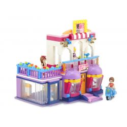 JIESTAR 20378 non  CỬA HÀNG THỜI TRANG bộ đồ chơi xếp lắp ráp ghép mô hình Oriental Keer Modern Academy 411 khối