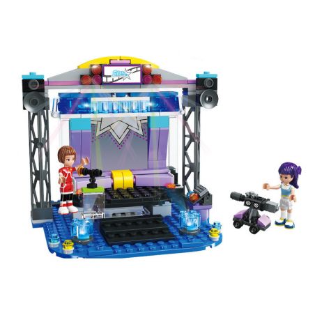 JIESTAR 20375 non  SÂN KHẤU NGOÀI TRỜI bộ đồ chơi xếp lắp ráp ghép mô hình Oriental Keer Modern Academy OUTDOOR STAGE 253 khối