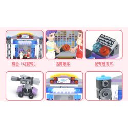 JIESTAR 20375 non  SÂN KHẤU NGOÀI TRỜI bộ đồ chơi xếp lắp ráp ghép mô hình Oriental Keer Modern Academy OUTDOOR STAGE 253 khối