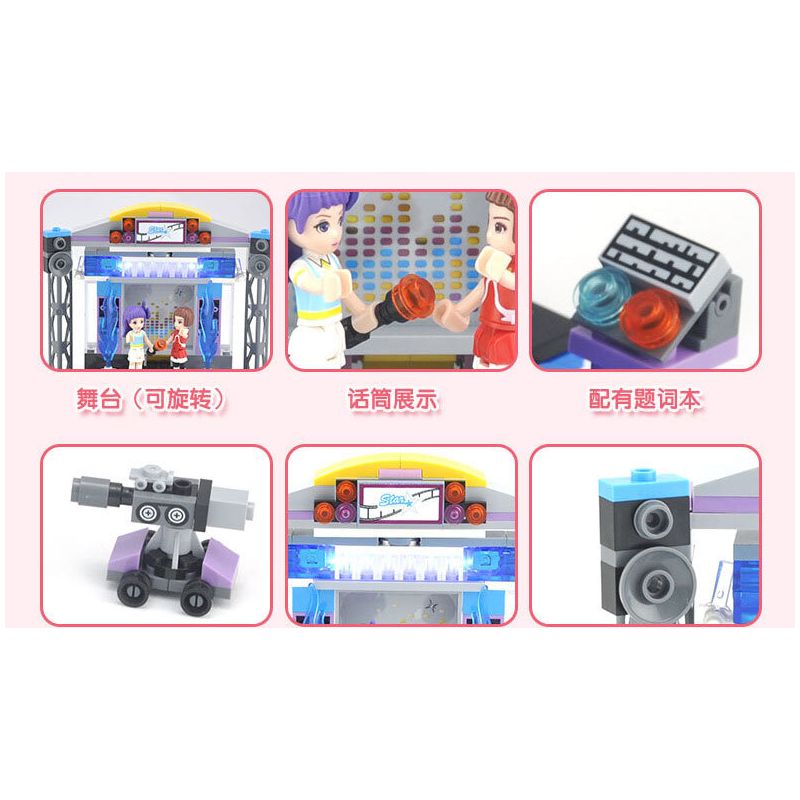 JIESTAR 20375 non  SÂN KHẤU NGOÀI TRỜI bộ đồ chơi xếp lắp ráp ghép mô hình Oriental Keer Modern Academy OUTDOOR STAGE 253 khối