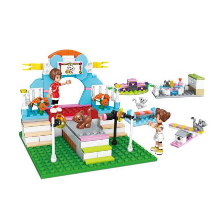 JIESTAR 20373 non  CHƯƠNG TRÌNH THÚ CƯNG bộ đồ chơi xếp lắp ráp ghép mô hình Oriental Keer Modern Academy PET SHOW 231 khối