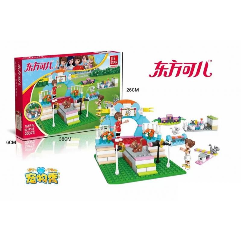 JIESTAR 20373 non  CHƯƠNG TRÌNH THÚ CƯNG bộ đồ chơi xếp lắp ráp ghép mô hình Oriental Keer Modern Academy PET SHOW 231 khối