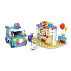 JIESTAR 20372 non  CỬA HÀNG GIAO QUÀ bộ đồ chơi xếp lắp ráp ghép mô hình Oriental Keer Modern Academy GIFT DELIVERY VEHICLE 261 khối