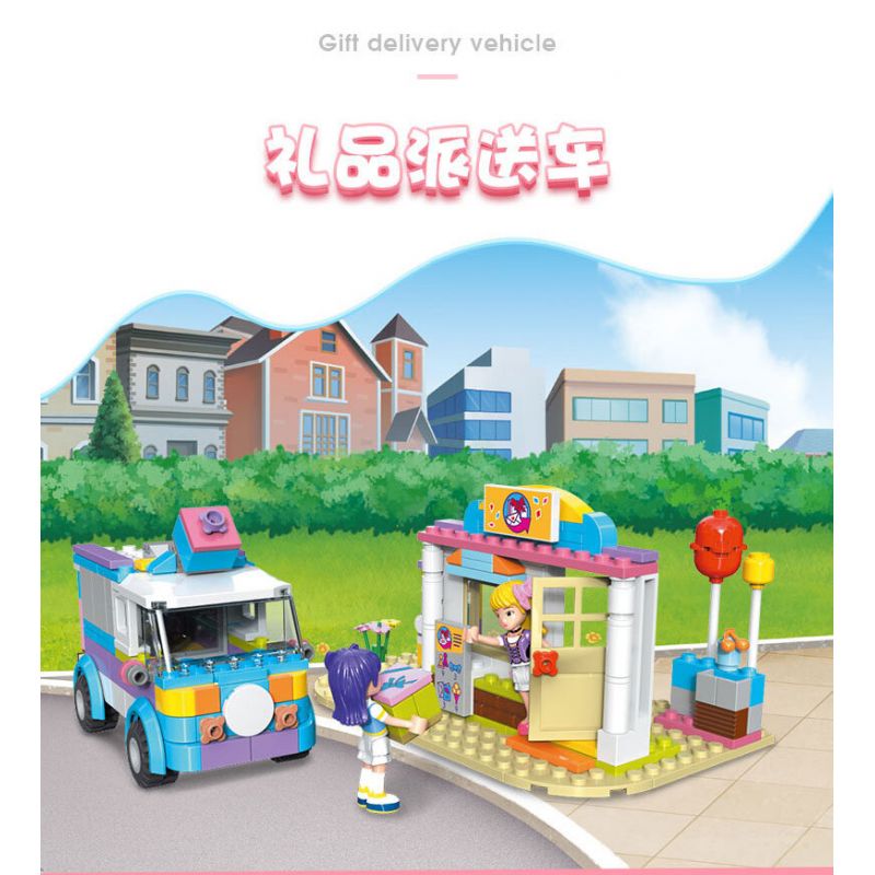 JIESTAR 20372 non  CỬA HÀNG GIAO QUÀ bộ đồ chơi xếp lắp ráp ghép mô hình Oriental Keer Modern Academy GIFT DELIVERY VEHICLE 261 khối