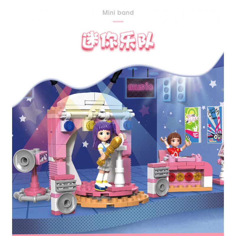 JIESTAR 20368 non  BAN NHẠC NHỎ bộ đồ chơi xếp lắp ráp ghép mô hình Oriental Keer Modern Academy MINI BAND 149 khối