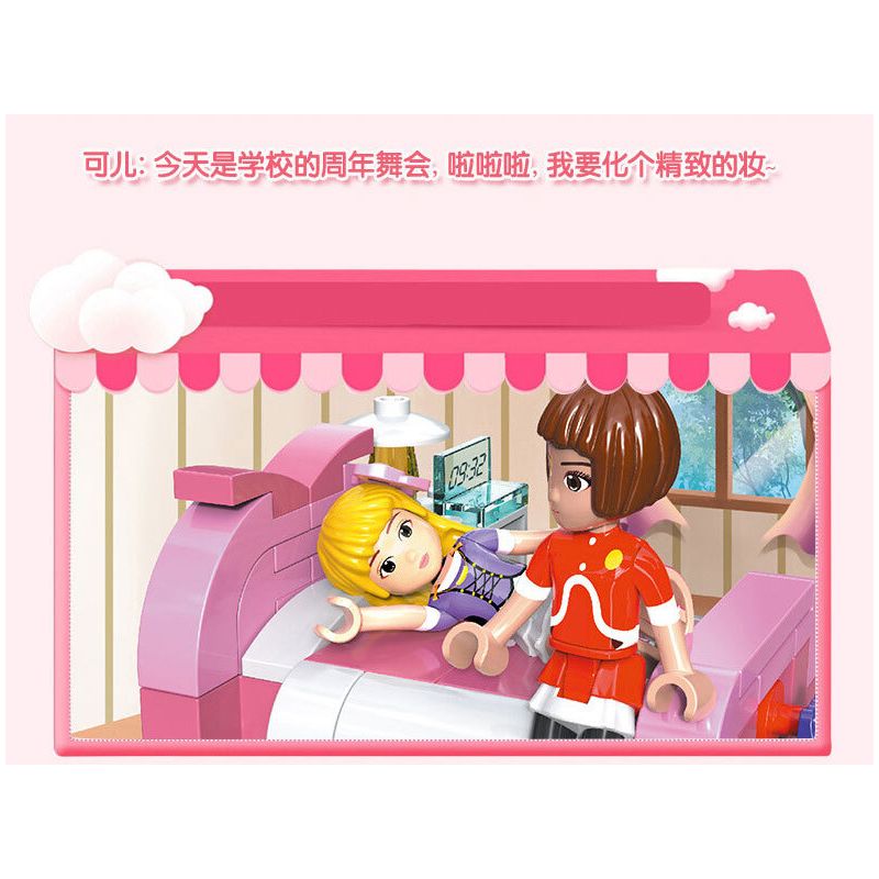 JIESTAR 20367 non  PHÒNG NGỦ KERR bộ đồ chơi xếp lắp ráp ghép mô hình Oriental Keer Modern Academy 142 khối