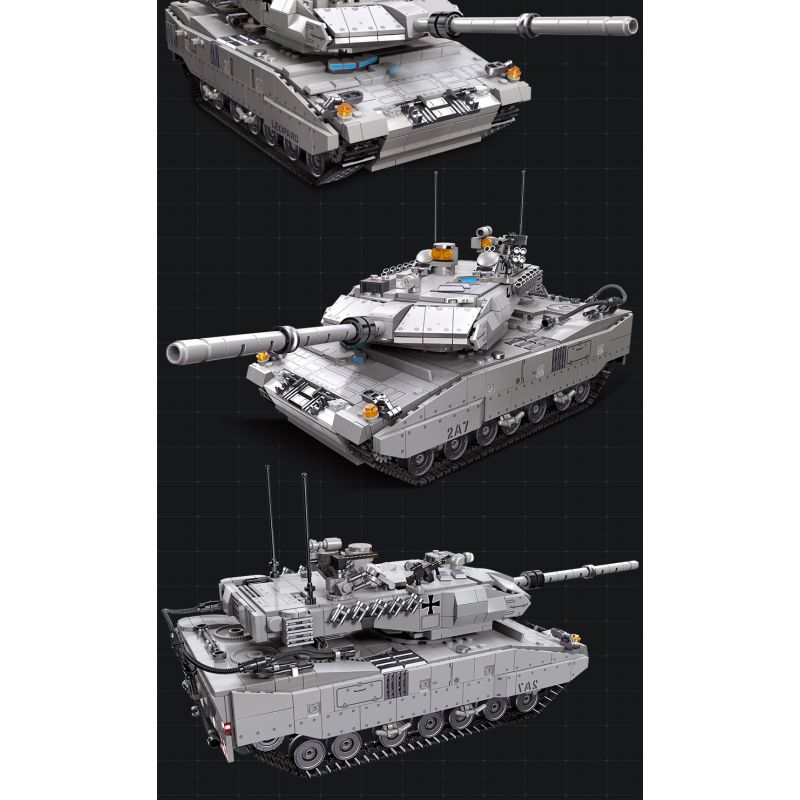 JIESTAR 61036 non  XE TĂNG PANTHER bộ đồ chơi xếp lắp ráp ghép mô hình LEOPARD 2A7 1498 khối