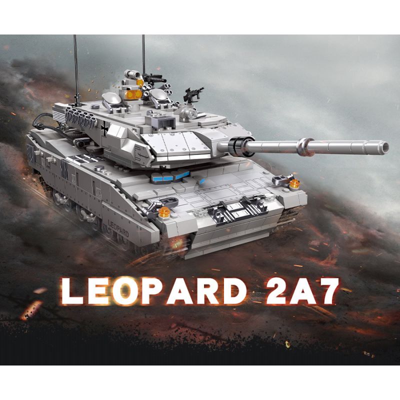 JIESTAR 61036 non  XE TĂNG PANTHER bộ đồ chơi xếp lắp ráp ghép mô hình LEOPARD 2A7 1498 khối