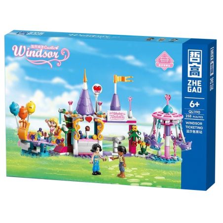 ZHEGAO QL1190 1190 non  PHÒNG VÉ WINDSOR bộ đồ chơi xếp lắp ráp ghép mô hình Girl WINDSOR CASTLE Con Gái 258 khối