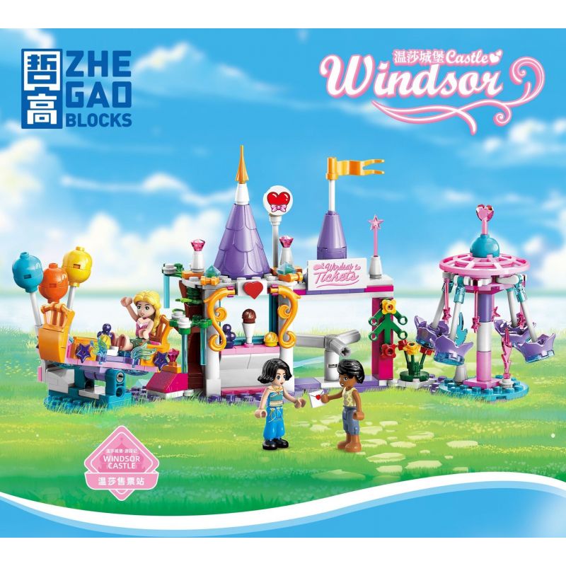 ZHEGAO QL1190 1190 non  PHÒNG VÉ WINDSOR bộ đồ chơi xếp lắp ráp ghép mô hình Girl WINDSOR CASTLE Con Gái 258 khối